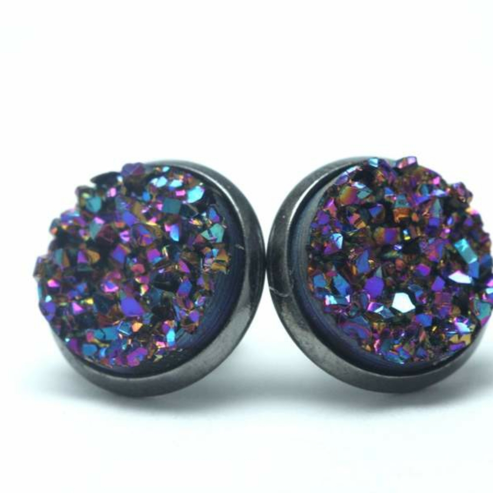 12mm Dragonscale Geode Earrings